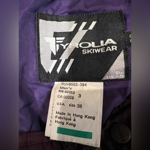 Tyrolia Skiwear Pants Men’s purple Ski Skiing Snow Winter Outdoor Zip Pocket 38 - Picture 7 of 10